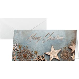 Sigel Weihnachtskarte DS099, Glamorous Christmas, 105 x 210mm, Klappkarte mit Umschlag, 10 Stück