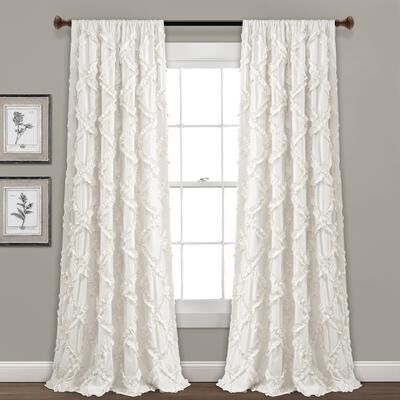 Lush Decor Ruffle Diamond Curtain Panel Pair