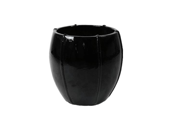 Hochwertiger In-/Outdoor Blumentopf „Moda Emperor“, verschiedene Grössen Keramik Black Shiny TS Collection
