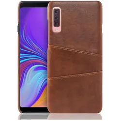 Screenguard Samsung Galaxy A7 2018 CardCaddy Leder Backcase mit Kartenfächern (Samsung Galaxy A7 (2018)), Smartphone Hülle, Braun