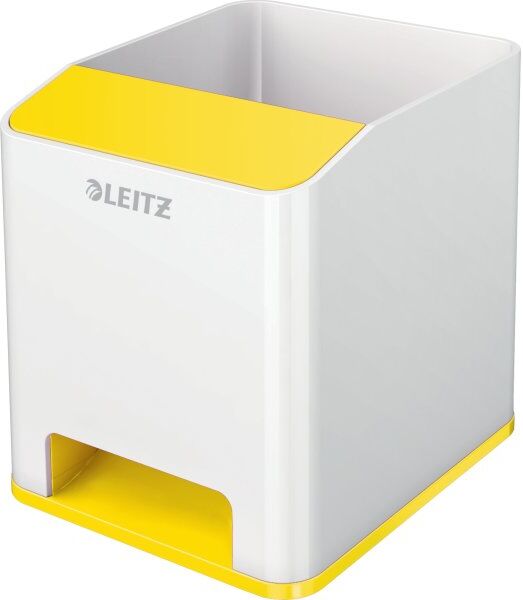 Leitz Wow Sound Penneholder   Hvid/gul