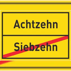 HB-Druck Achtzehn Siebzehn Aufkleber Ortsaufkleber A6 (105x148mm)