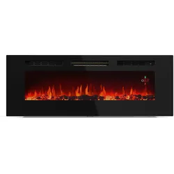 Galeras Smart Elektrokamin   2 Heizstufen   16 – 30°   LED-Flammenillusion   IOT-fähig Schwarz 127 x 47 x 13 cm