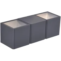 LED-Außenwandleuchte, anthrazit, warmweiß, spritzwassergeschützt, modern