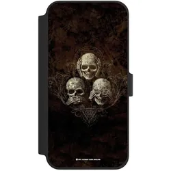 Nivocase Klapphülle für Apple iPhone 16 Plus Handyhülle aus Kunst Leder NIVOflip schwarz Art Gothic (Apple iPhone 16 Plus), Smartphone Hülle, Schwarz