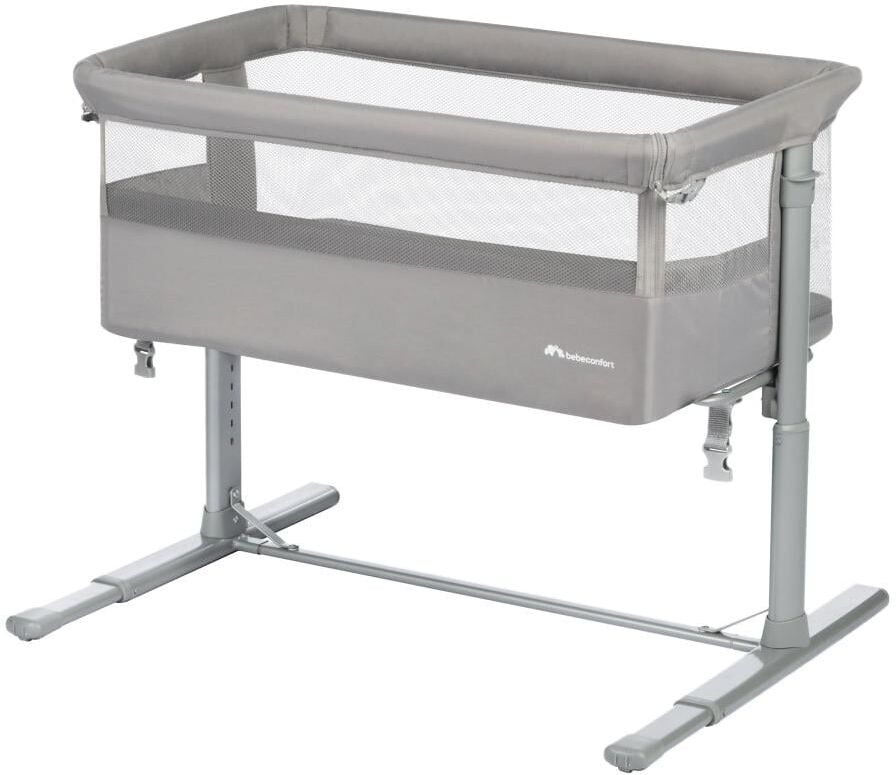 Beistellbett "Zina", Baby, Gr. B/H/L: 68cm x 81cm, kein Härtegrad, grau, Kunststoff, Metall, Stahl, Babybetten Beistellbett grau B/H/L: 68cm x 81cm, kein Härtegrad
