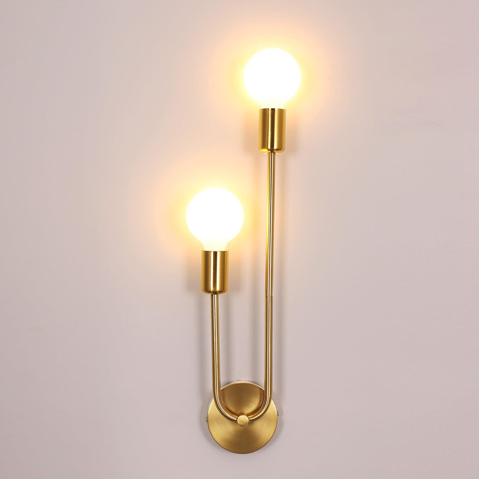 Comely Up/Down Wandlamp voor binnen, Goudkleurig, Wandmontage