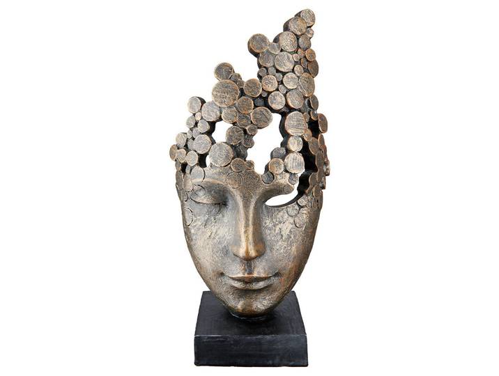 Skulptur Female Mask Bronzefarben