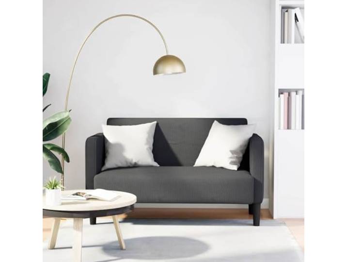 HEFZGDB Zweisitzer Sofa Dunkelgrau 109 cm Cordstoff mit Schaumstoff-Feder-Kombination für optimalen Komfort und Robustes Gestell aus strapazierfähigem Material, ideal für Wohnzimmer