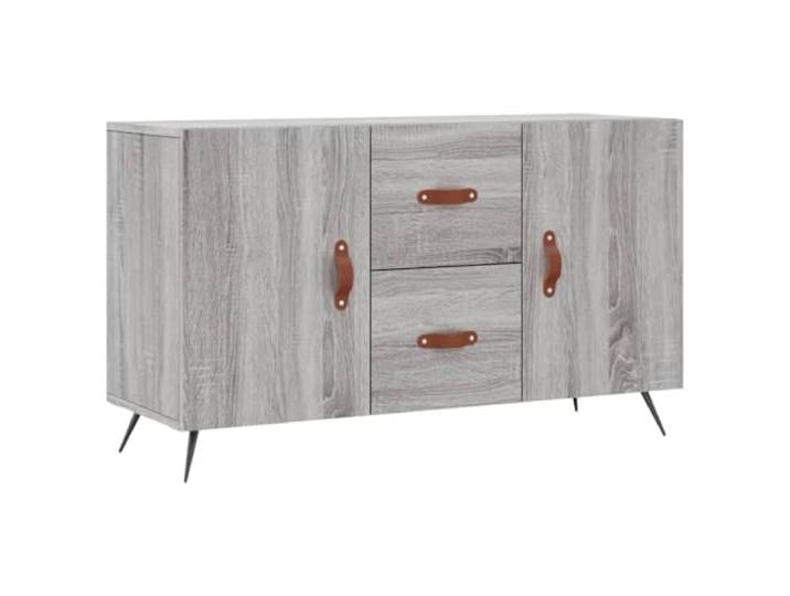 Sideboard Grau Sonoma 100x36x60 cm Holzwerkstoff Metallbeine für Stabilität, viel Stauraum, praktische Türen, robuste Oberplatte
