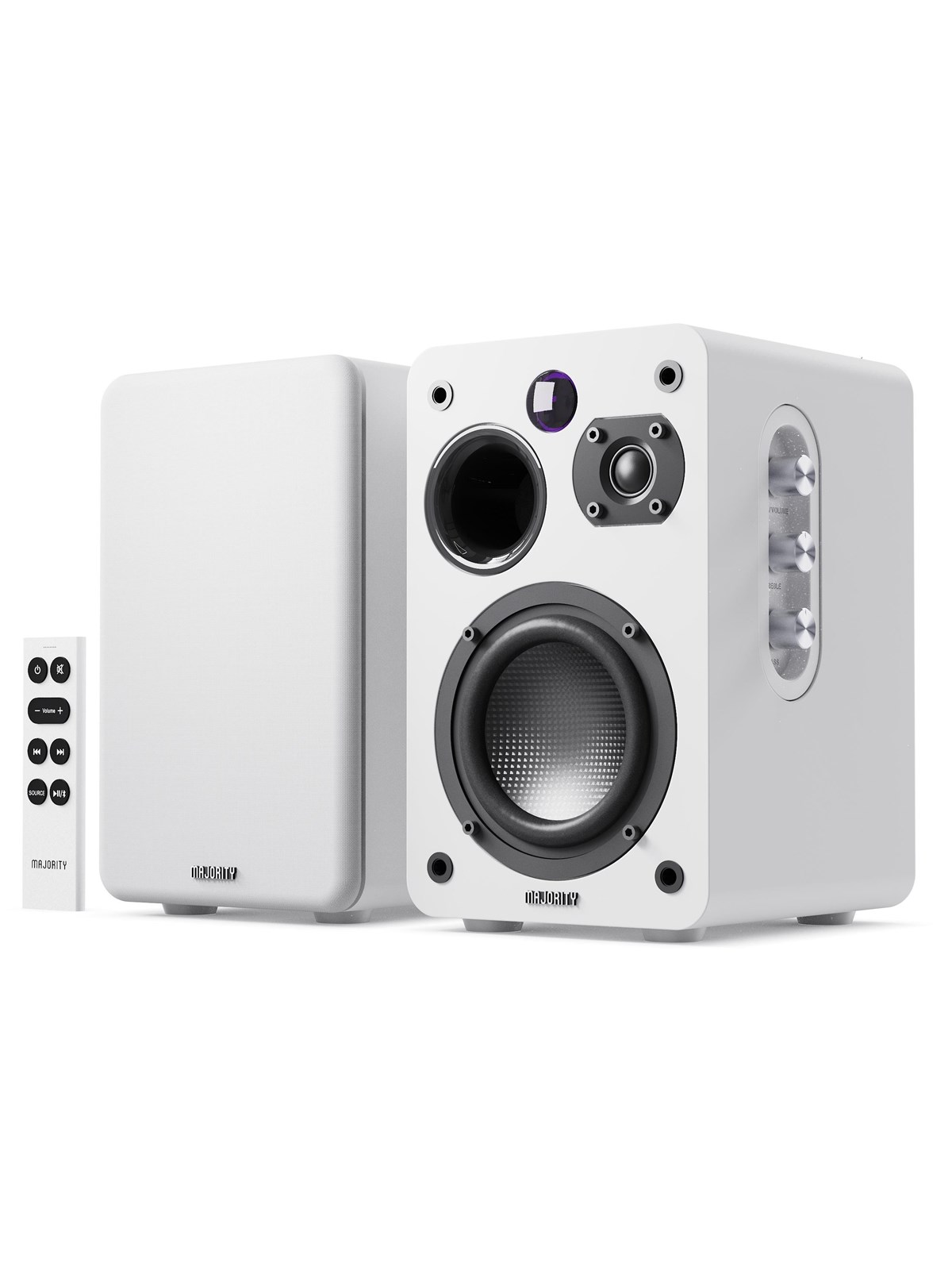 Majority D70X - Bluetooth Bookshelf Speakers - 70W RMS - White