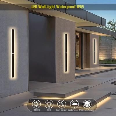 Inspire Curations SmartGuard LED Outdoor Motion Sensor Wall Light IP65 Waterproof Garden & Porch Lamp c Style 120cm Warm Whitegold C