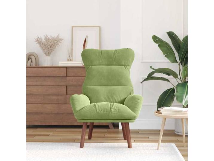 Vert Chaise confortable LEMON fauteuil Vert clair Velours Pour maison/bureau_19874