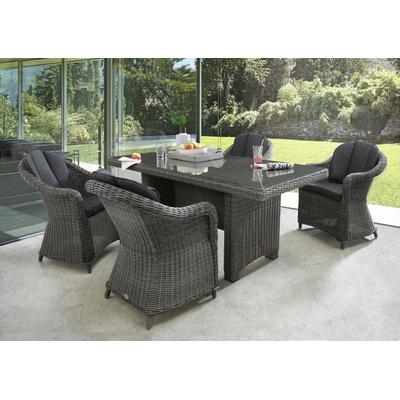 Garten-Essgruppe DESTINY "MALAGA LUNA", grau (vintage grau), Polyester, Sitzmöbel-Sets, Aluminium, Polyrattan