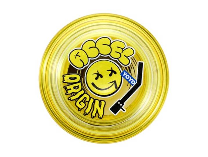 Bandai 60004 Accel Hyper Yo geel, behendigheidsspel, geoptimaliseerde jojo voor kinderen vanaf 8 jaar, met zijn Accel-systeem test je alle trucs eenvoudig en snel