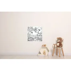 Wandsticker QUEENCE "Waldtiere", weiß, B:45cm H:45cm, Vinyl, Wandtattoos, DIY-Wandsticker zum Bemalen