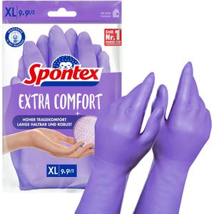 Spontex Gummihandschuhe Extra Comfort, 12307019, Latex, lila, Größe XL