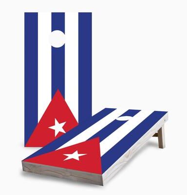 Skip's Garage Cuban Flag Corn Hole Board Set