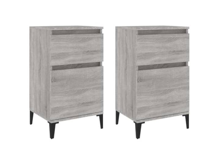 KDVXBCQJH Nachttische 2er Set, Grau Sonoma Beistelltisch 40x35x70 cm Praktisches 2er-Set Nachtschränke für das Schlafzimmer mit geräumigem Schrankfach und stabiler Stellfläche für Dekoartikel.