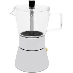 Leopold Vienna Espressokocher Otto 4Ta Glas, Espressokocher, Silber, Transparent