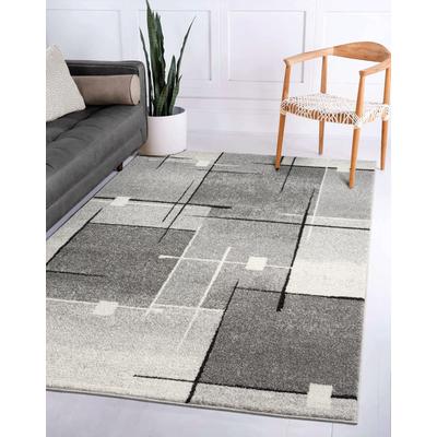 Teppich THE CARPET "Pearl", grau, B:80cm H:11mm L:140cm, Polypropylen, Teppiche, Teppich, moderner dichter Wohnzimmer Teppich Konturenschnitt