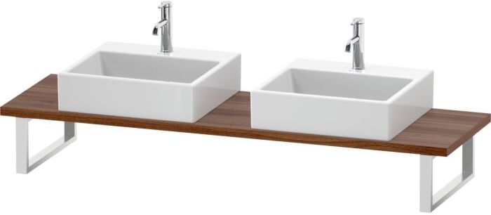 Duravit L-Cube Konsole LC105C07979 Stärke 3 cm, nussbaum natur, für Aufsatzbecken, variabel