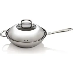 BergHoff Wok Pfanne Moon, Pfanne + Kochtopf, Silber
