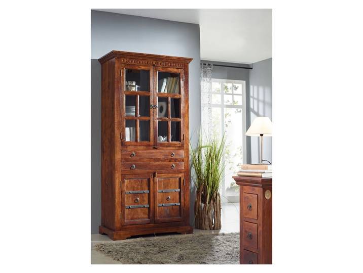 Vitrine Akazie 94x50x195 nougat lackiert OXFORD #452