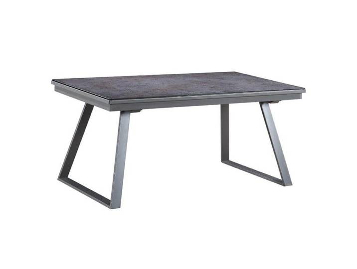 DIURA - Table Repas Rectangulaire Métal et Verre