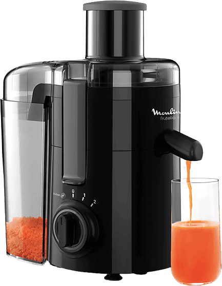 Licuadora - Moulinex Frutelia + JU3708, 350 W, 2 velocidades, 0.95 L, Filtro acero inoxidable, piezas extraíbles, Negro