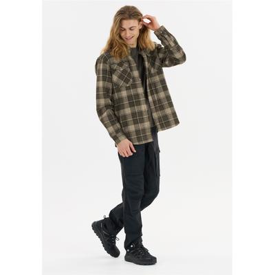 Fleeceshirt WHISTLER "Bargo", Herren, Gr. XXL, braun, 60% Baumwolle, 40% Polyester, kariert, normal, Shirts, mit praktischen Brusttaschen