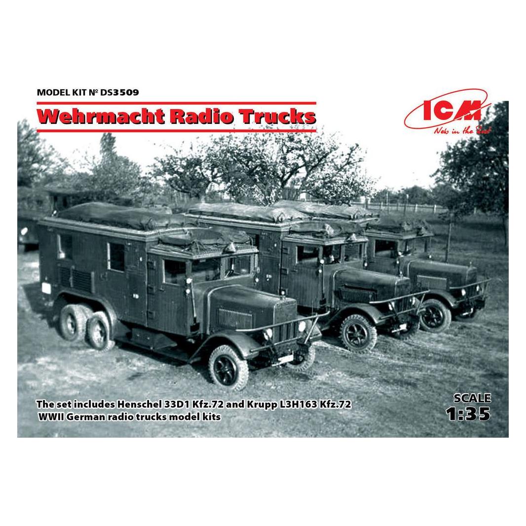 ICM Wehrmacht Radio Trucks(Henschel 33D1 Kfz.72, Krupp L3H163 Kfz.72) (DS3509)