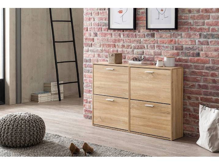 Schuhkipper Cherokee III 120 x 81 x 24cm Braun/Eiche Sonoma Dekor
