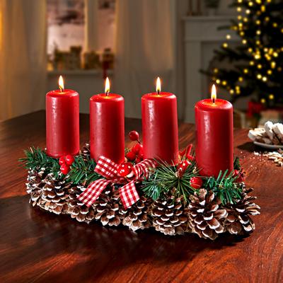 Adventskranz-Alternative Kerzenständer Tannenzapfen Eldo