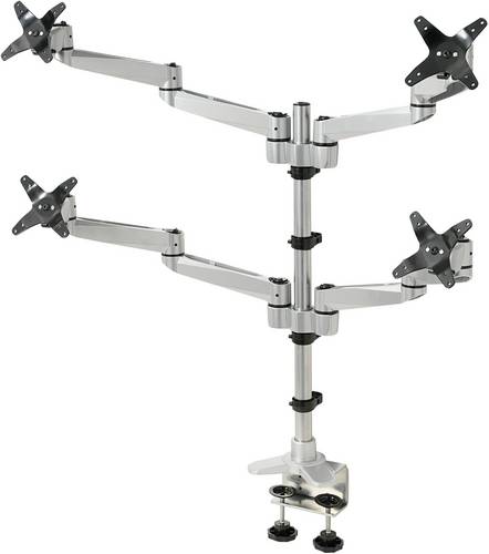 SpeaKa Professional SP-1624824 Swivel 4 fach Monitor-Tischhalterung 4 Display(s) 25,4cm (10") - 68,6cm (27") Silber-Schwar