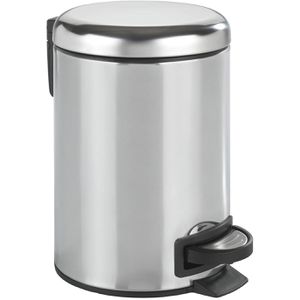 Wenko Mülleimer Leman, silber, Kosmetikeimer aus Edelstahl, 3 Liter