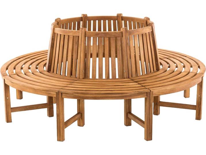CLP Baumbank Novum rund - Farbe: teak, Größe: 200 cm