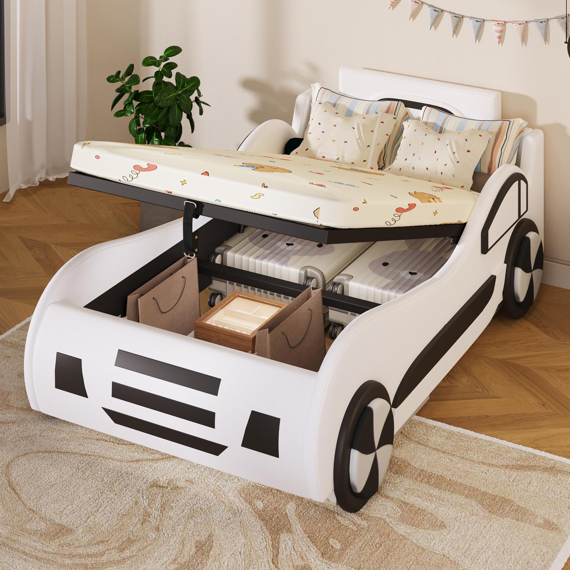 SKU WX000509AAK-1, Flachbett 90x200, Lattenrost, Autobett, Kinderbett, hydr. Stauraum, o. Mat.