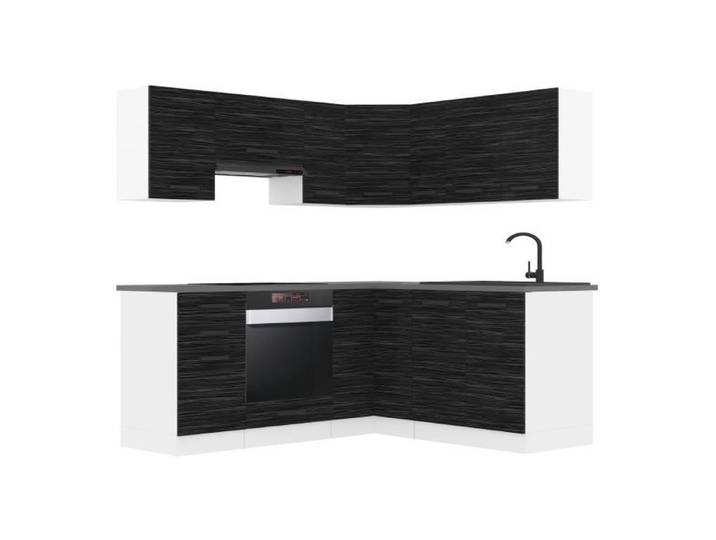 Cuisine Complète - B BELINI GROUP - Modèle SARAH - Ébène Royal - 240x60 cm - Design Contemporain