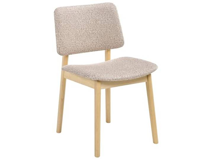 Beliani Esszimmerstuhl 2er Set gepolstert Bouclé Taupe/Hellbraun ohne Armlehnen Blane