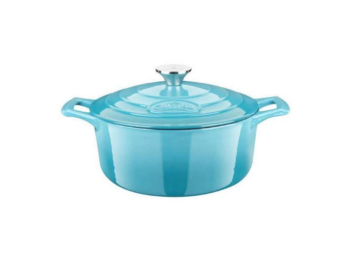 LuxusKollektion Schmortopf Bratentopf Gusseisen rund 24cm 3.5L Hellblau
