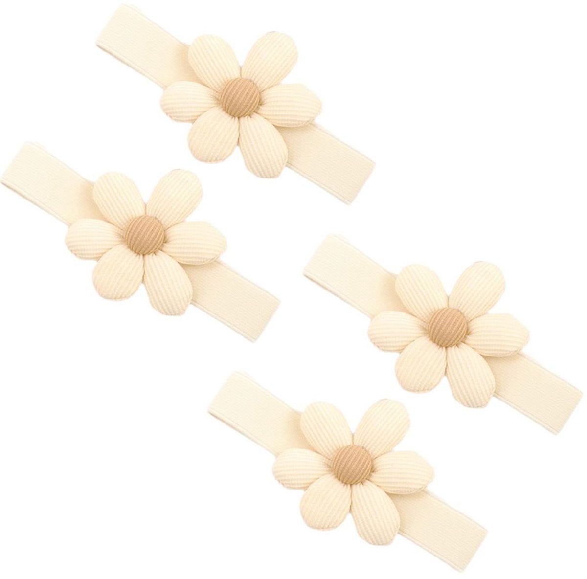 Set van 2 paar beige gordijnembrasses in bloemvorm