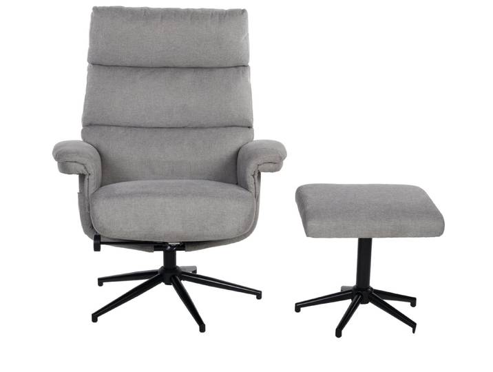 Duo Collection Relaxsessel Zalea, (2-teilig) inkl. Hocker, steingrau - 87x108x82 (BxHxT)