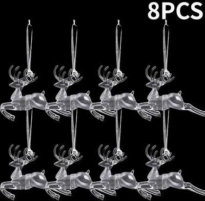 Inspire Essentials Clear Acrylic Snowflake Christmas Tree Ornaments 12