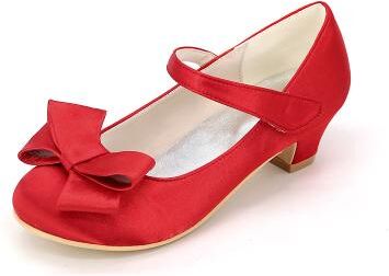 LightInthebox ADOR Girls' Shoes Satin Spring Summer Flower Girl Shoes Heels Null Bowknot / Magic Tape for Blue / Champagne / Ivory / Wedding