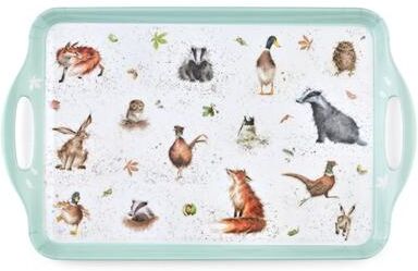 "Pimpernel Wrendale Designs Melamine Large Handled Tray Woodland Creatures Dishwasher Safe - 18.9"" x 11.6"""