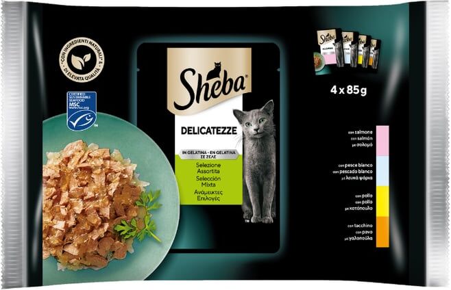 Sheba Delicatezze Seleção Mista em Gelatina 13 uds x 4 uds