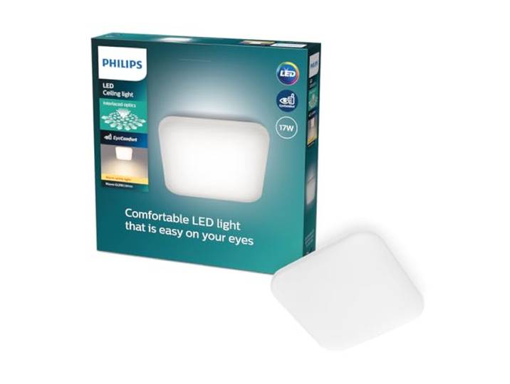 Philips MAUVE plafonnier LED carré 17W\, Blanc