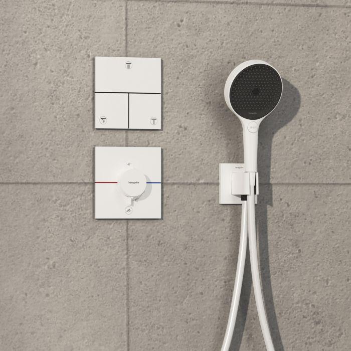 hansgrohe ShowerSelect Comfort E Thermostat 15575700 UP, für 1 Verbraucher und einen zusätzlichen Abgang, mattweiß