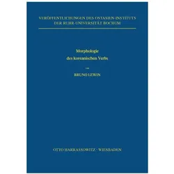 Morphologie des koreanischen Verbs, Fachbücher von Bruno Lewin